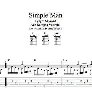 Simple Man - Fingerstyle Guitar Tab