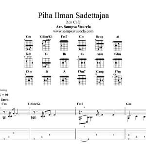 Piha Ilman Sadettajaa - Fingerstyle Guitar Tab